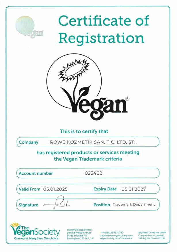 VEGAN CERTIFICATE